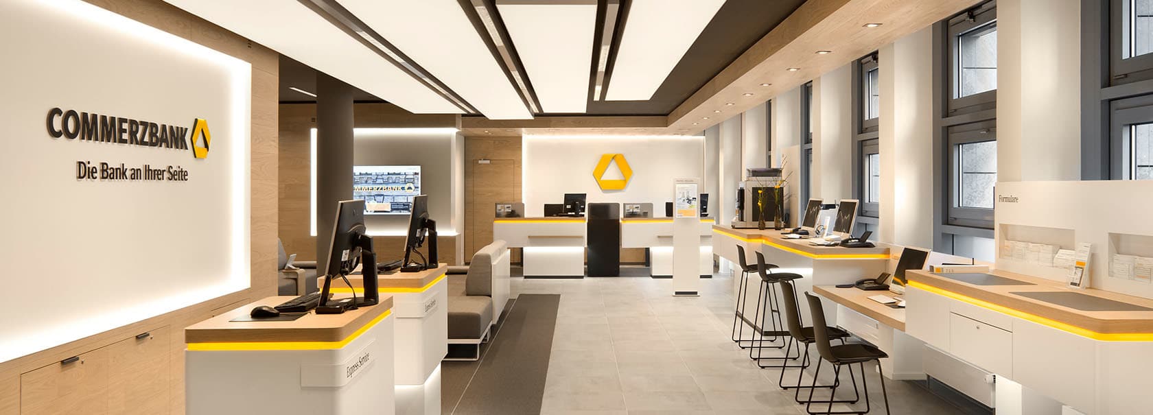 Commerzbank in Berlin celebrates reopening with new branch store concept by dan pearlman